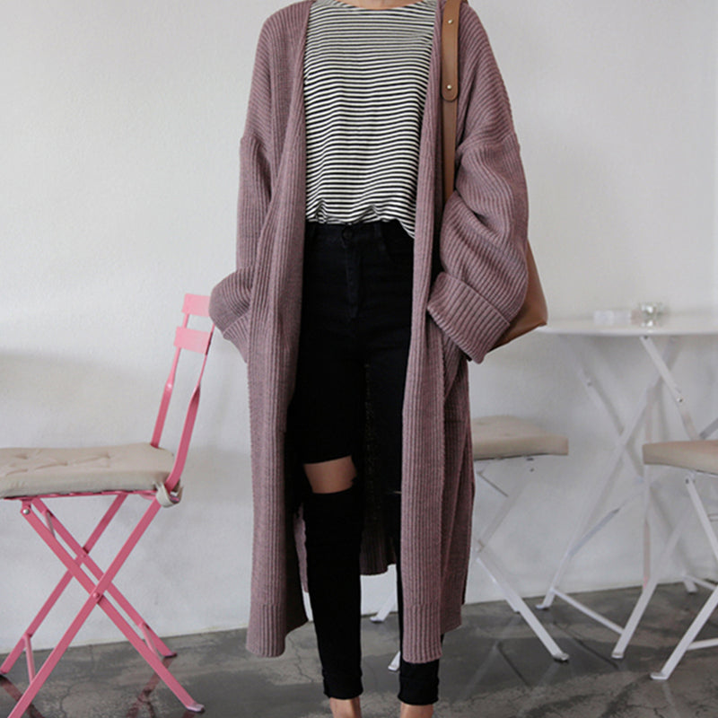 Long Knit Casual Cardigan