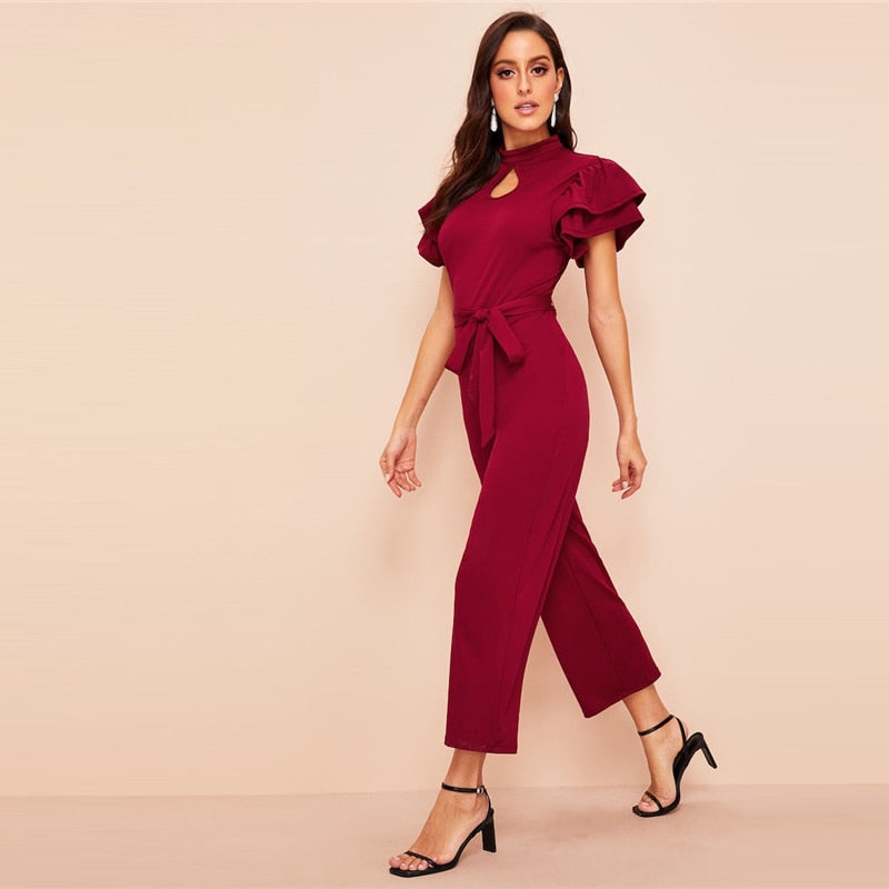 Stylish Burgundy Jumpsuit