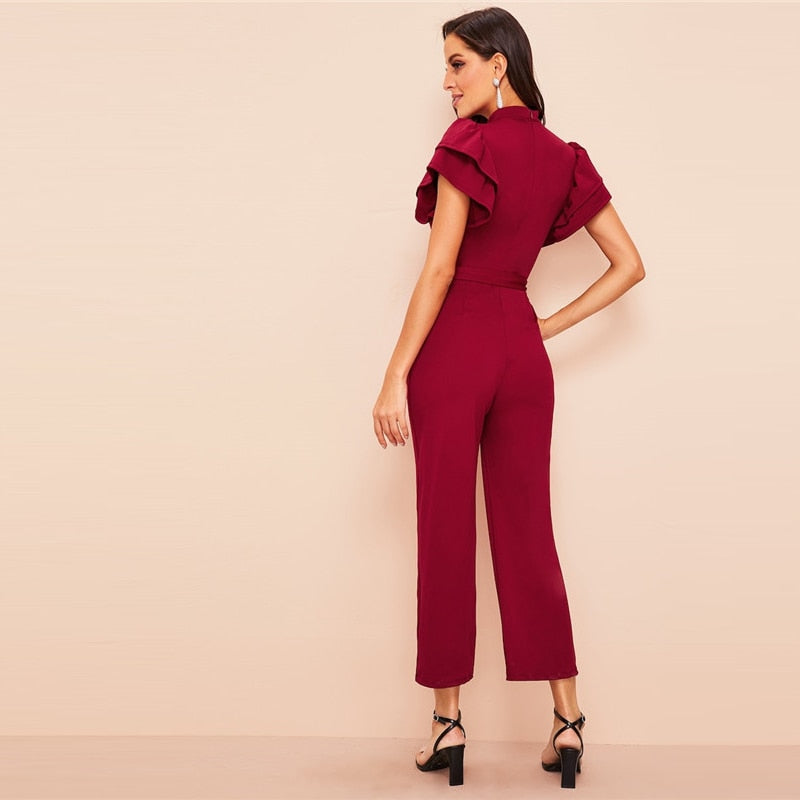 Stylish Burgundy Jumpsuit