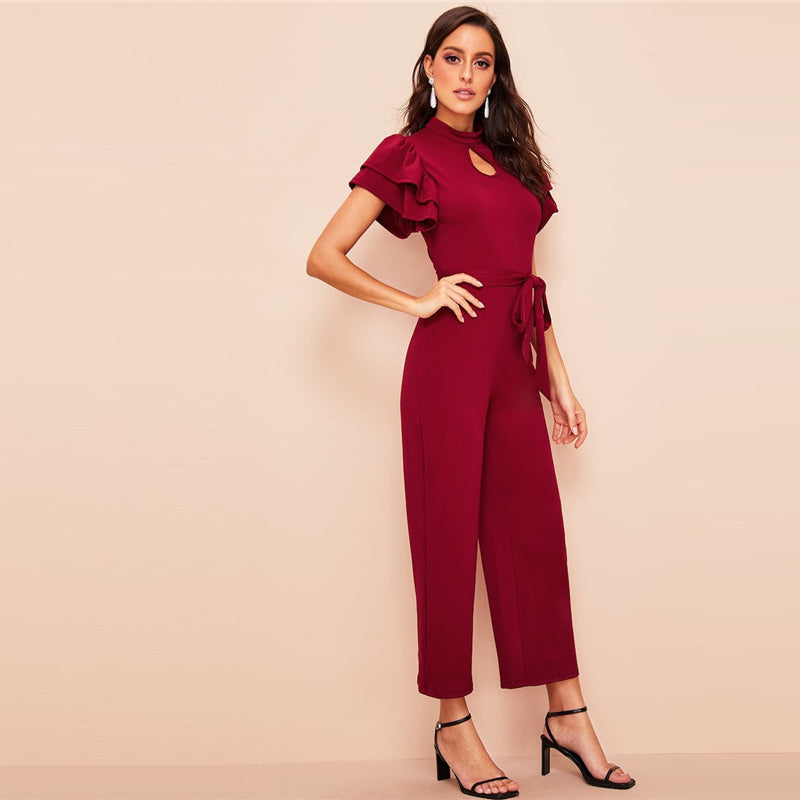 Stylish Burgundy Jumpsuit