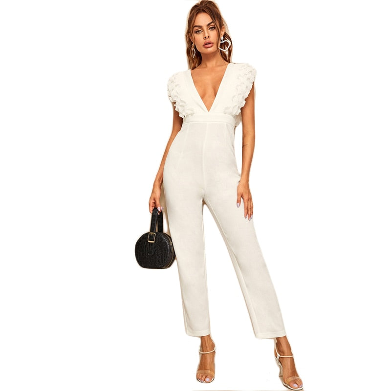 Next to You Layered White Jumpsuit